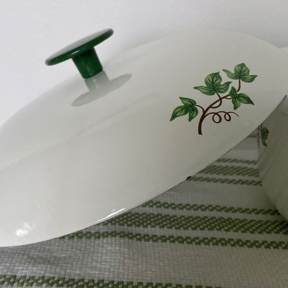 Vintage Green Ivy PRIZER-WARE 2 QT Cast Iron Casserole Dish w/ Cover Lid - Picture 14 of 14